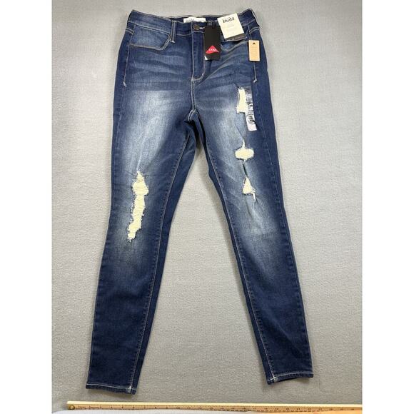 Mudd Denim - Mudd Women's Jeggings Size 9 Blue Denim High Rise Distressed Stretch New